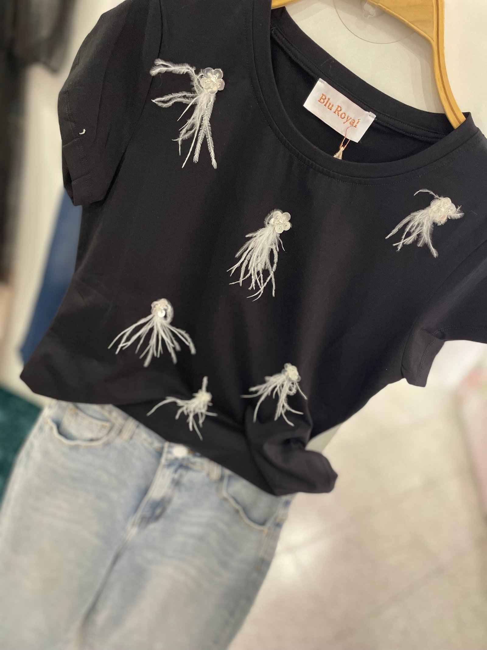 Feather Detail T-Shirt