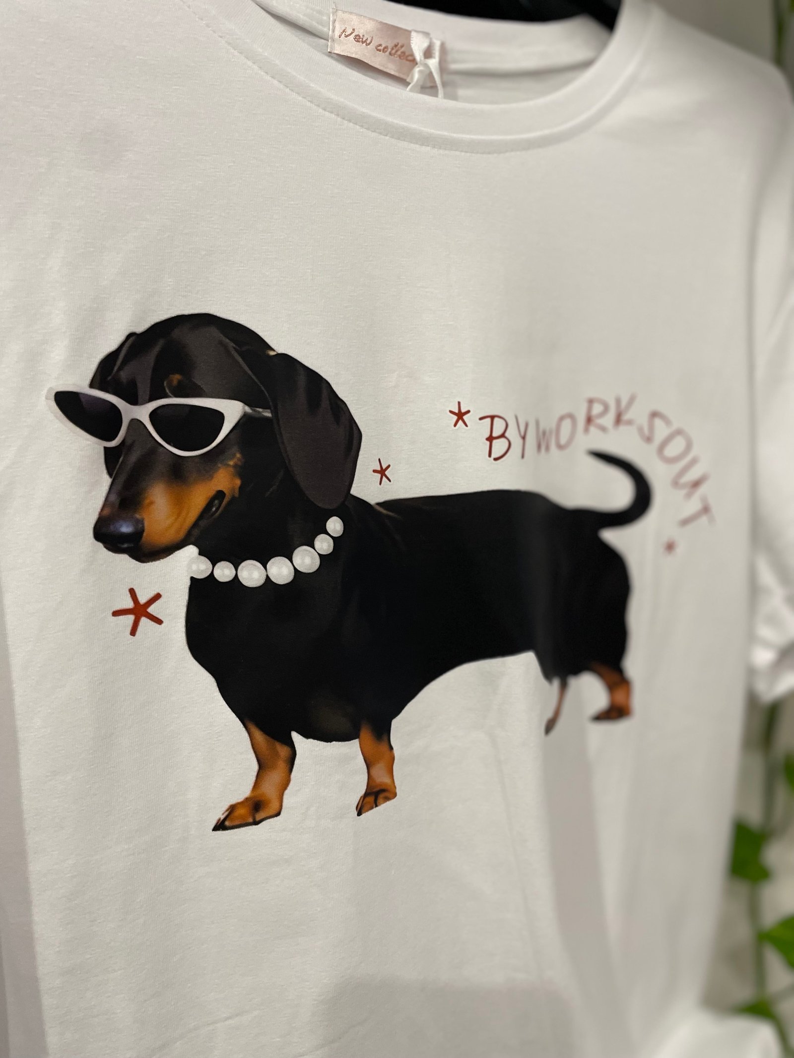 T-Shirt Bassotto con Occhiali – Stampa Divertente