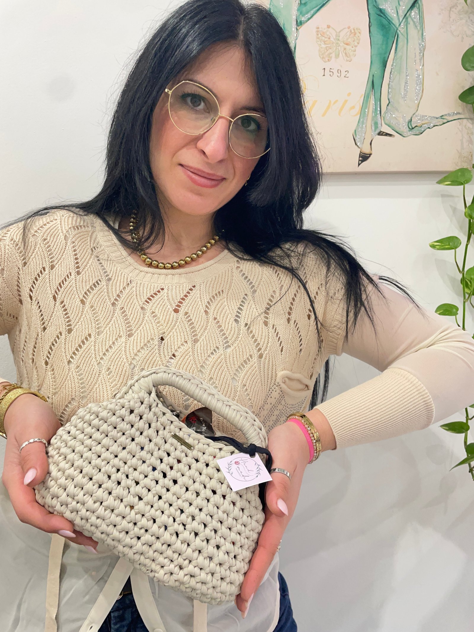 Maglia “Sabbia chic” macramé