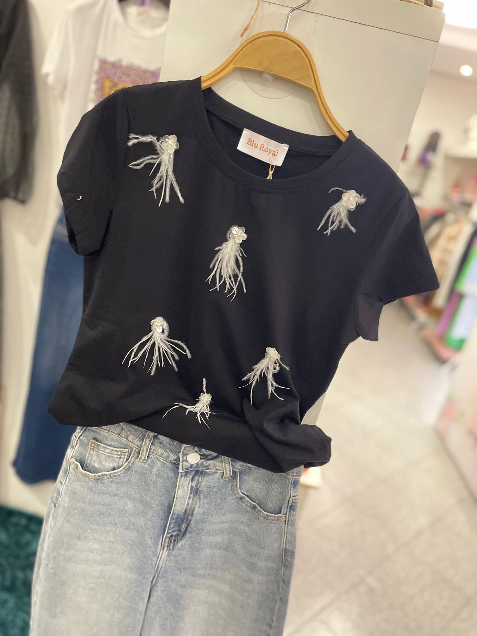 Feather Detail T-Shirt