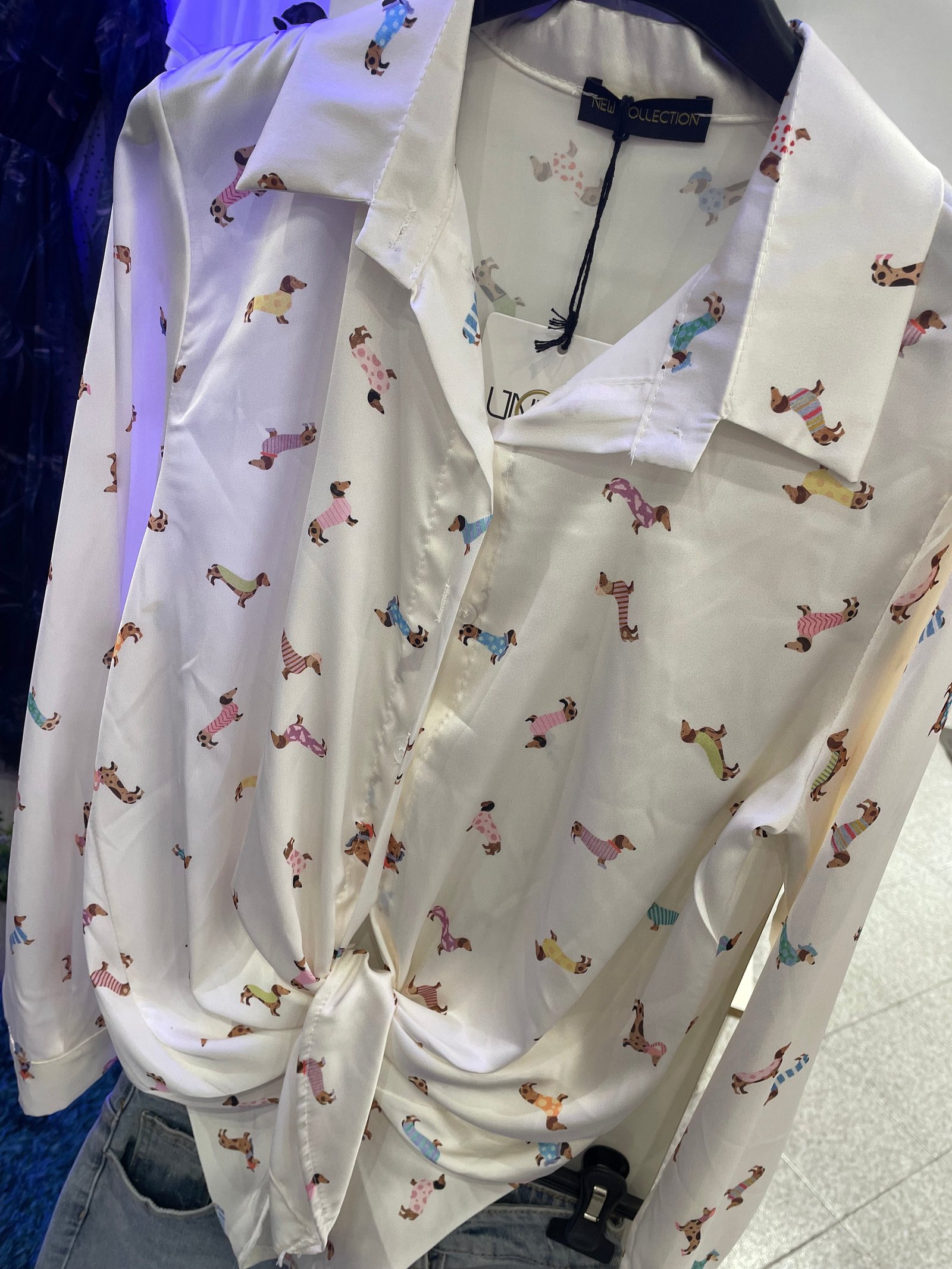 Camicia in Raso Microfantasia bianca