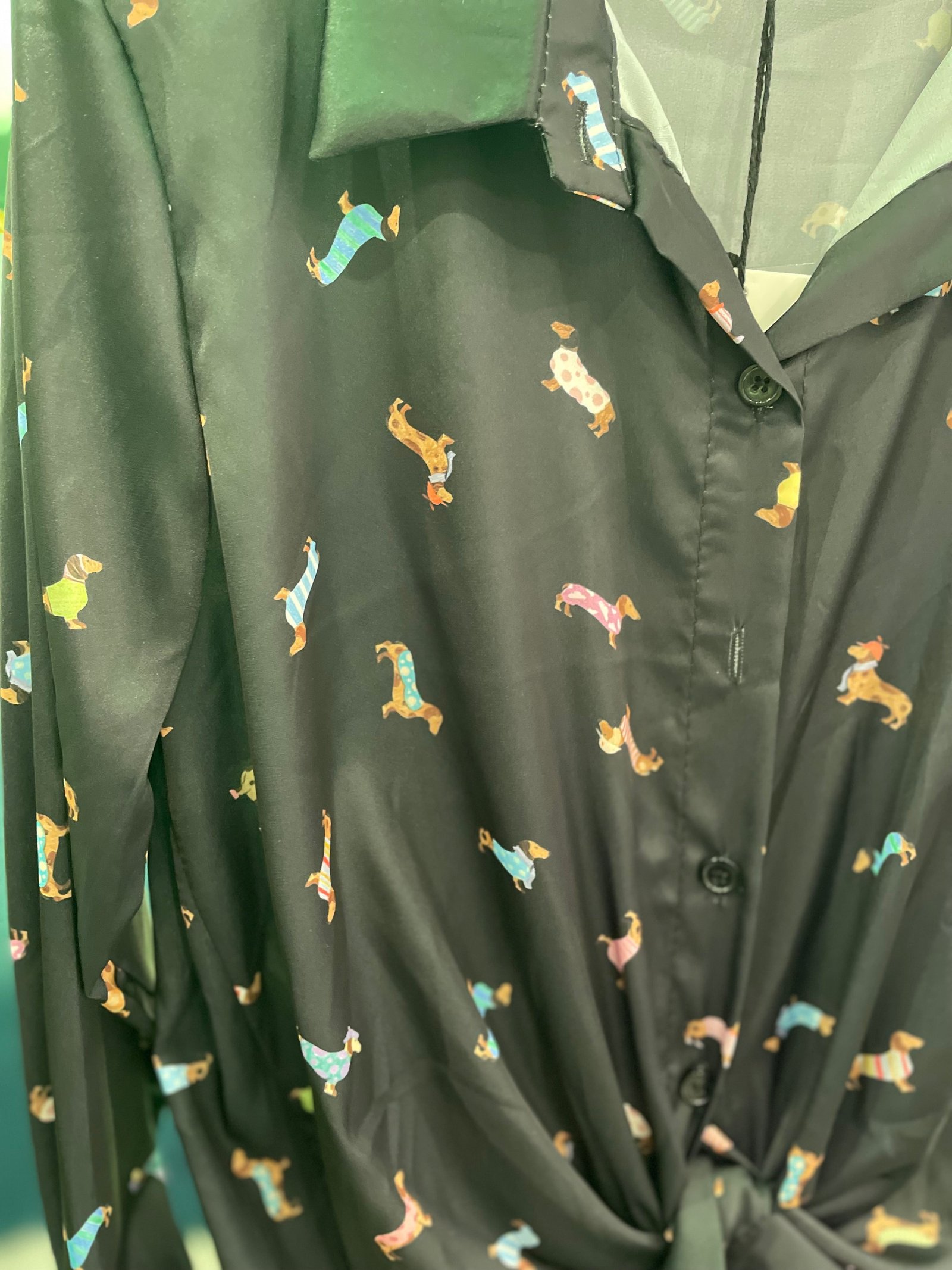 Camicia in Raso Microfantasia nera