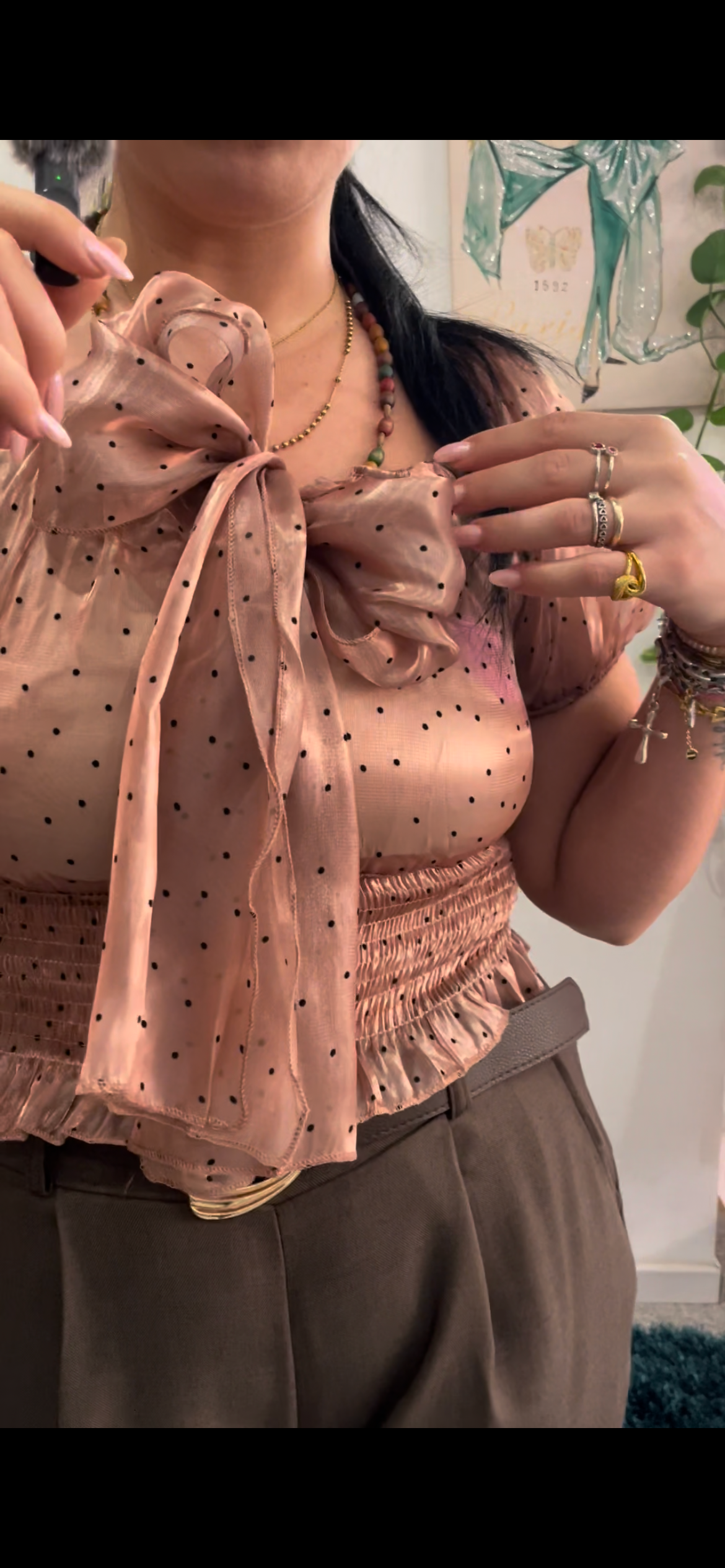 Blusa Cropped pois oro